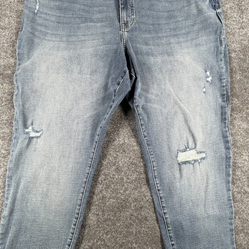 Pistola Jeans Women 22W Blue Denim Cotton High Rise Light Wash Distressed Skinny